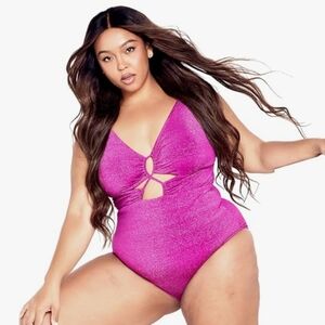 City Chic Pink One Piece Swimsuit
